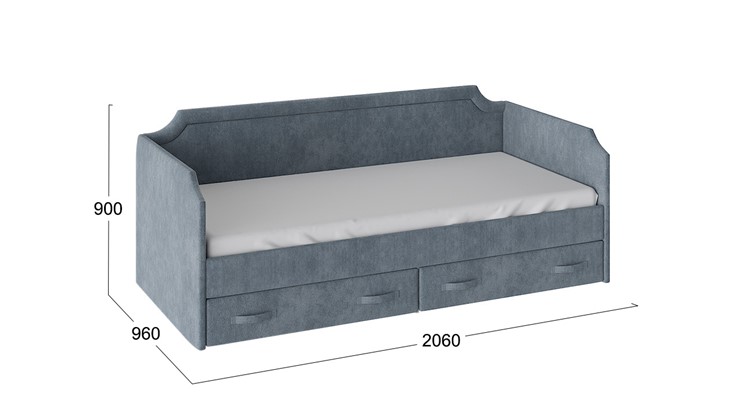 Кровать в детскую Кантри Тип 1, ТД-308.12.02 (Замша синяя) в Петропавловске-Камчатском - изображение 2