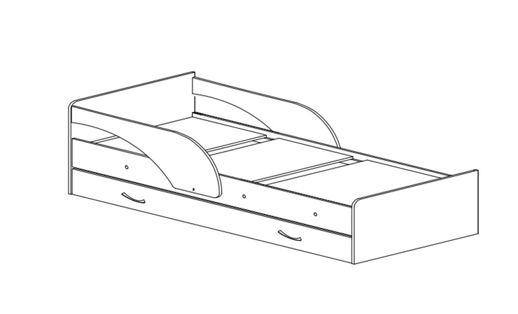 Кровать с бортиками Максимка, корпус Шимо светлый, фасад Шимо темный в Петропавловске-Камчатском - изображение 1