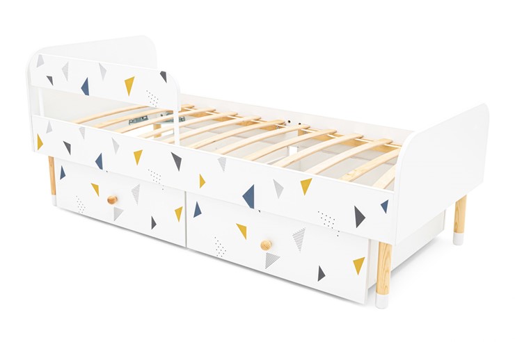 Кроватка Stumpa Классика "Треугольники желтый, синий" в Петропавловске-Камчатском - изображение 7