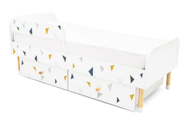 Кроватка Stumpa Классика "Треугольники желтый, синий" в Петропавловске-Камчатском - изображение 9