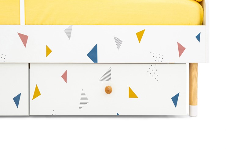 Детская кровать Stumpa Классика "Треугольники желтый, синий, розовый" в Петропавловске-Камчатском - изображение 6