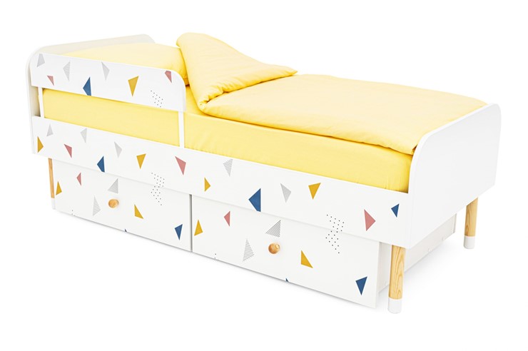 Детская кровать Stumpa Классика "Треугольники желтый, синий, розовый" в Петропавловске-Камчатском - изображение 7