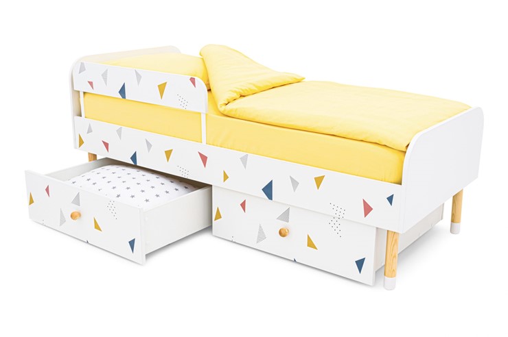 Детская кровать Stumpa Классика "Треугольники желтый, синий, розовый" в Петропавловске-Камчатском - изображение 8
