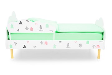 Детская кровать Stumpa Облако "Домики розовый, бирюзовый" в Петропавловске-Камчатском - предосмотр 1