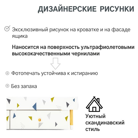 Детская кровать Stumpa Облако "Треугольники зеленый, синий" в Петропавловске-Камчатском - изображение 18
