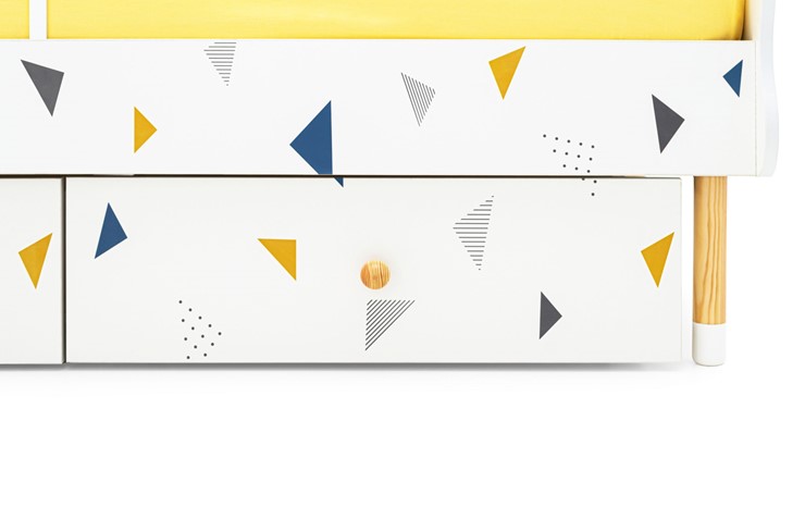 Кроватка Stumpa Облако "Треугольники желтый, синий" в Петропавловске-Камчатском - изображение 2