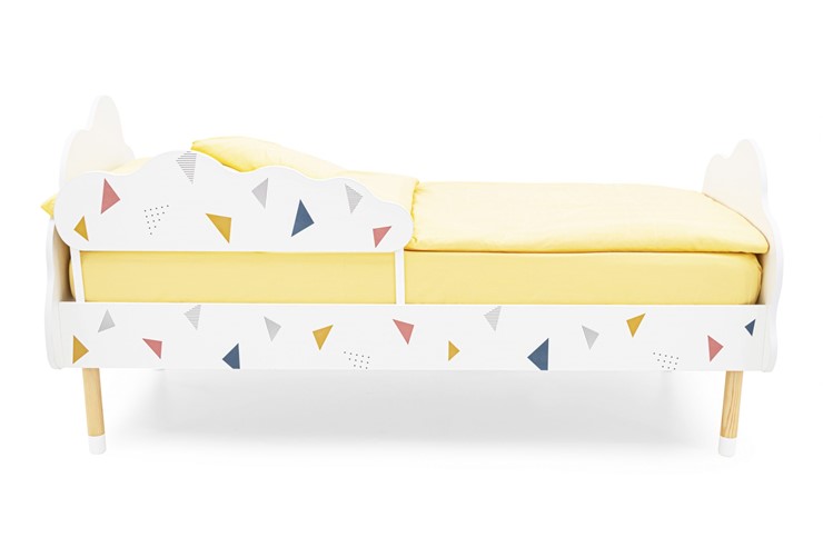 Кровать детская Stumpa Облако "Треугольники желтый, синий, розовый" в Петропавловске-Камчатском - изображение 1