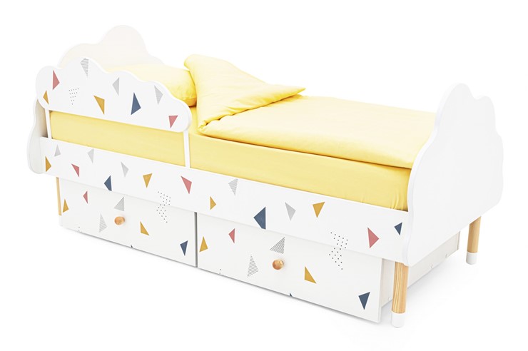 Кровать детская Stumpa Облако "Треугольники желтый, синий, розовый" в Петропавловске-Камчатском - изображение 3