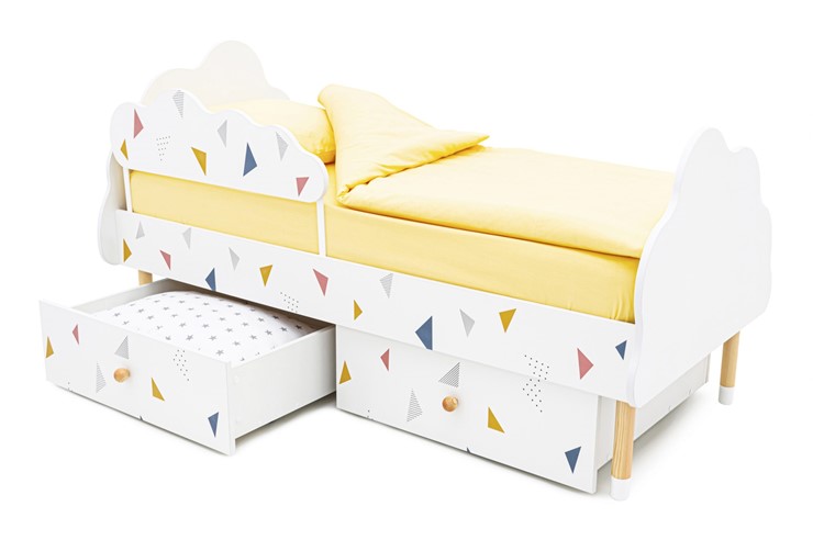 Кровать детская Stumpa Облако "Треугольники желтый, синий, розовый" в Петропавловске-Камчатском - изображение 4
