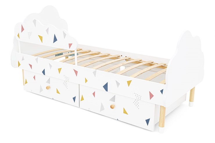 Кровать детская Stumpa Облако "Треугольники желтый, синий, розовый" в Петропавловске-Камчатском - изображение 7