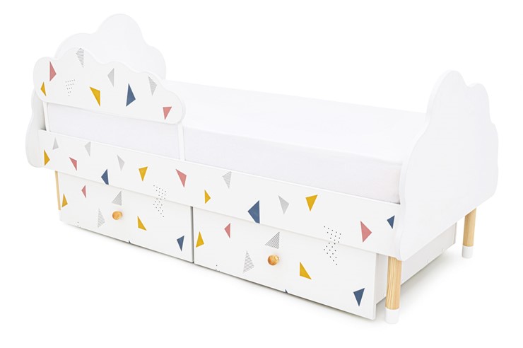Кровать детская Stumpa Облако "Треугольники желтый, синий, розовый" в Петропавловске-Камчатском - изображение 9