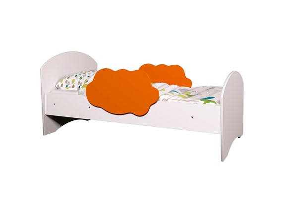 Кровать детская Тучка, корпус Белый, фасад Оранжевый в Петропавловске-Камчатском - изображение