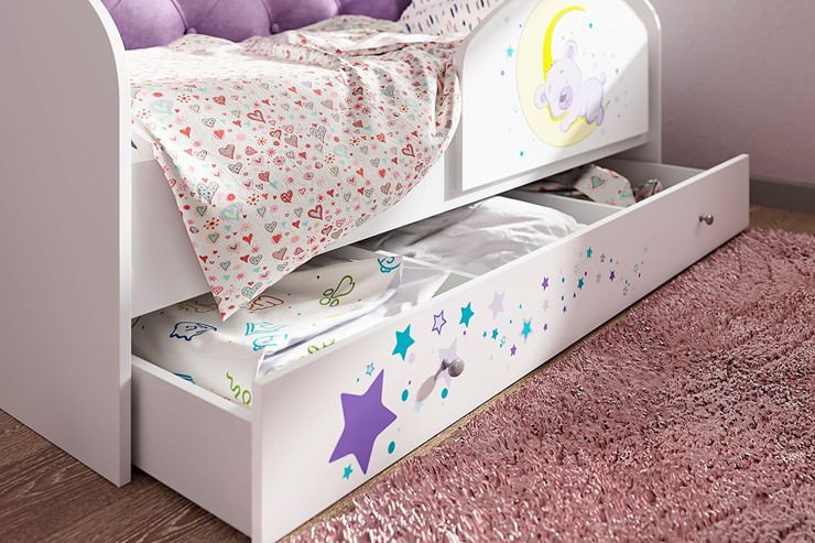 Детская кровать Звездочка с бортиком, Фиолетовый в Петропавловске-Камчатском - изображение 1