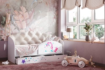 Кровать детская односпальная Звездочка с бортиком, Бежевый в Петропавловске-Камчатском