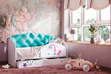 Детская кровать Звездочка с бортиком, Бирюза в Петропавловске-Камчатском