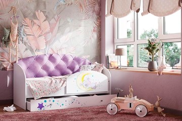 Детская кровать Звездочка с бортиком, Фиолетовый в Петропавловске-Камчатском - предосмотр