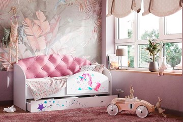 Кровать детская Звездочка с бортиком, Розовый в Петропавловске-Камчатском