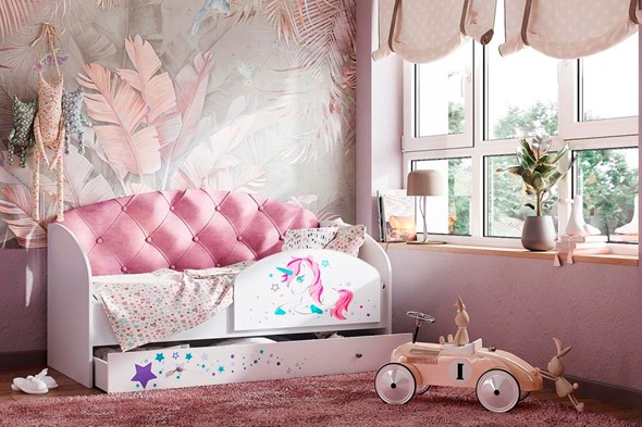 Кровать детская Звездочка с бортиком, Розовый в Петропавловске-Камчатском - изображение