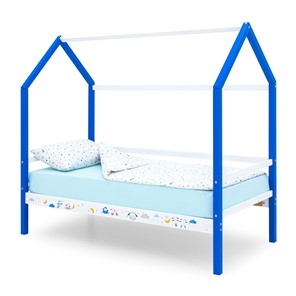Детская кровать-домик Svogen сине-белый/барашки в Петропавловске-Камчатском