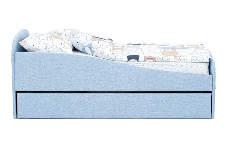 Мягкая кровать с ящиком Letmo небесный (рогожка) в Петропавловске-Камчатском - изображение 10