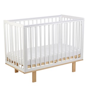 Кровать для новорожденных серия 3400 POLINI Kids Simple 340 Белый / Натуральный в Петропавловске-Камчатском - предосмотр 1