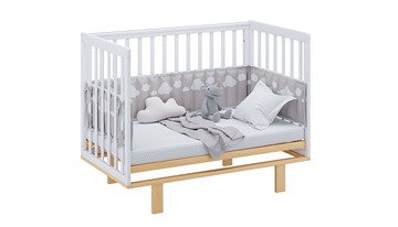 Кровать для новорожденных серия 3400 POLINI Kids Simple 340 Белый / Натуральный в Петропавловске-Камчатском - предосмотр 8