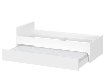 Выкатная кровать в детскую Токио, белый текстурный (одинарная (0,9х2,0) + выкатная) в Петропавловске-Камчатском - предосмотр