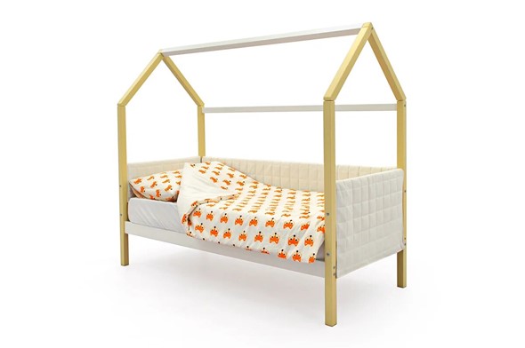 Детская кровать-домик «Svogen бежево-белый» мягкая в Петропавловске-Камчатском - изображение