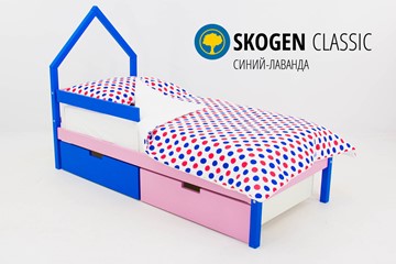 Кровать-домик в детскую мини Skogen синий-лаванда в Петропавловске-Камчатском - предосмотр