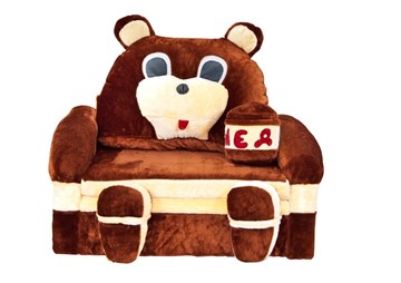 Диван детский Медведь с подушкой, ширина 120 см в Петропавловске-Камчатском