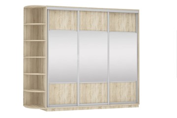 Шкаф 3-дверный Экспресс (Комби), со стеллажом 2700х600х2200, дуб сонома в Петропавловске-Камчатском