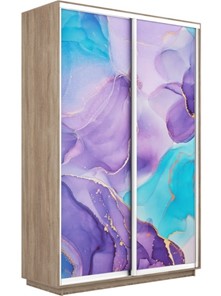 Шкаф 2-дверный Экспресс 1200x450x2200, Абстракция фиолетовая/дуб сонома в Петропавловске-Камчатском