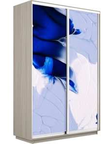 Шкаф 2-створчатый Экспресс 1400x450x2200, Абстракция бело-голубая/шимо светлый в Петропавловске-Камчатском