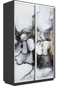 Шкаф 2-дверный Экспресс 1400x600x2400, Абстракция серая/серый диамант в Петропавловске-Камчатском