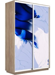 Шкаф 2-створчатый Экспресс 1600x450x2200, Абстракция бело-голубая/дуб сонома в Петропавловске-Камчатском