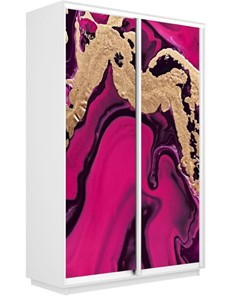 Шкаф 2-х дверный Экспресс 1600x600x2200, Абстракция розовая/белый снег в Петропавловске-Камчатском - предосмотр