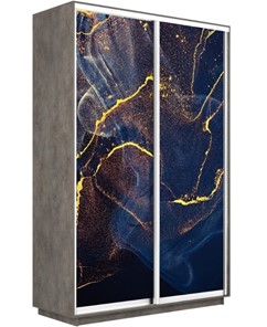 Шкаф 2-дверный Экспресс 1600x600x2400, Абстракция золотая пыль/бетон в Петропавловске-Камчатском