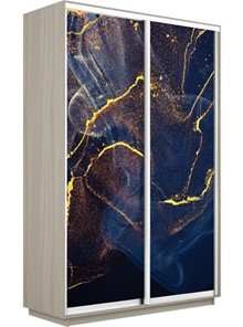 Шкаф 2-х дверный Экспресс 1600x600x2400, Абстракция золотая пыль/шимо светлый в Петропавловске-Камчатском