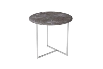 Круглый столик Альбано (серый мрамор-хром) в Петропавловске-Камчатском