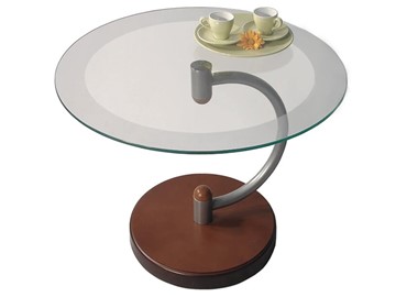 Стеклянный столик Дуэт 13Н (металлик средне-коричневый) в Петропавловске-Камчатском