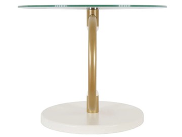 Стеклянный столик Дуэт 13Н (золото-слоновая кость-прозрачное) в Петропавловске-Камчатском