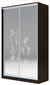 Шкаф 2400х1500х420 два зеркала, "Колибри" ХИТ 24-4-15-66-03 Венге Аруба в Петропавловске-Камчатском