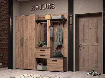 Шкаф для одежды Nature 70 МЦН, Дуб табачный Craft-Черный в Петропавловске-Камчатском - предосмотр 5