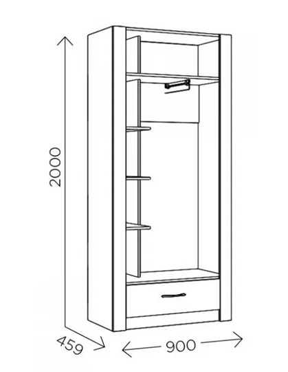 Шкаф гардеробный Ева 5 М1 дуб ирландский/белый матовый в Петропавловске-Камчатском - изображение 2