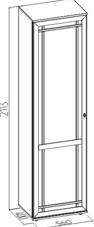 Шкаф для одежды Sherlock 71 левый, Ясень Анкор светлый в Петропавловске-Камчатском - изображение 2