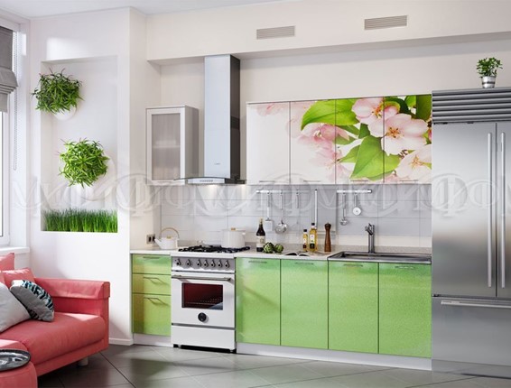 Гарнитур на кухню фотопечать Яблоневый цвет 1,7 в Петропавловске-Камчатском - изображение