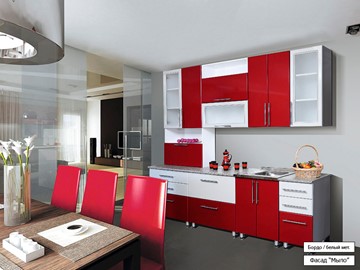 Модульная кухня Мыло 224 2600, цвет Бордо/Белый металлик в Петропавловске-Камчатском - предосмотр