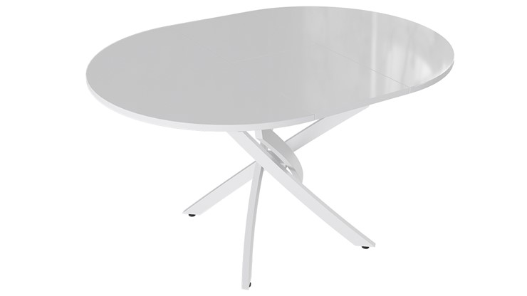 Раздвижной стол Diamond тип 3 (Белый муар/Белый глянец) в Петропавловске-Камчатском - изображение 1