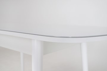 Кухонный раскладной стол Хоста, опоры массив цилиндрический, Белый в Петропавловске-Камчатском - предосмотр 2
