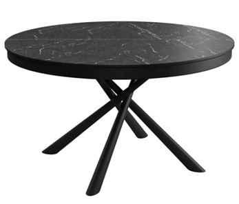 Керамический стол DikLine KR120 мрамор черный Калаката/опоры черные в Петропавловске-Камчатском